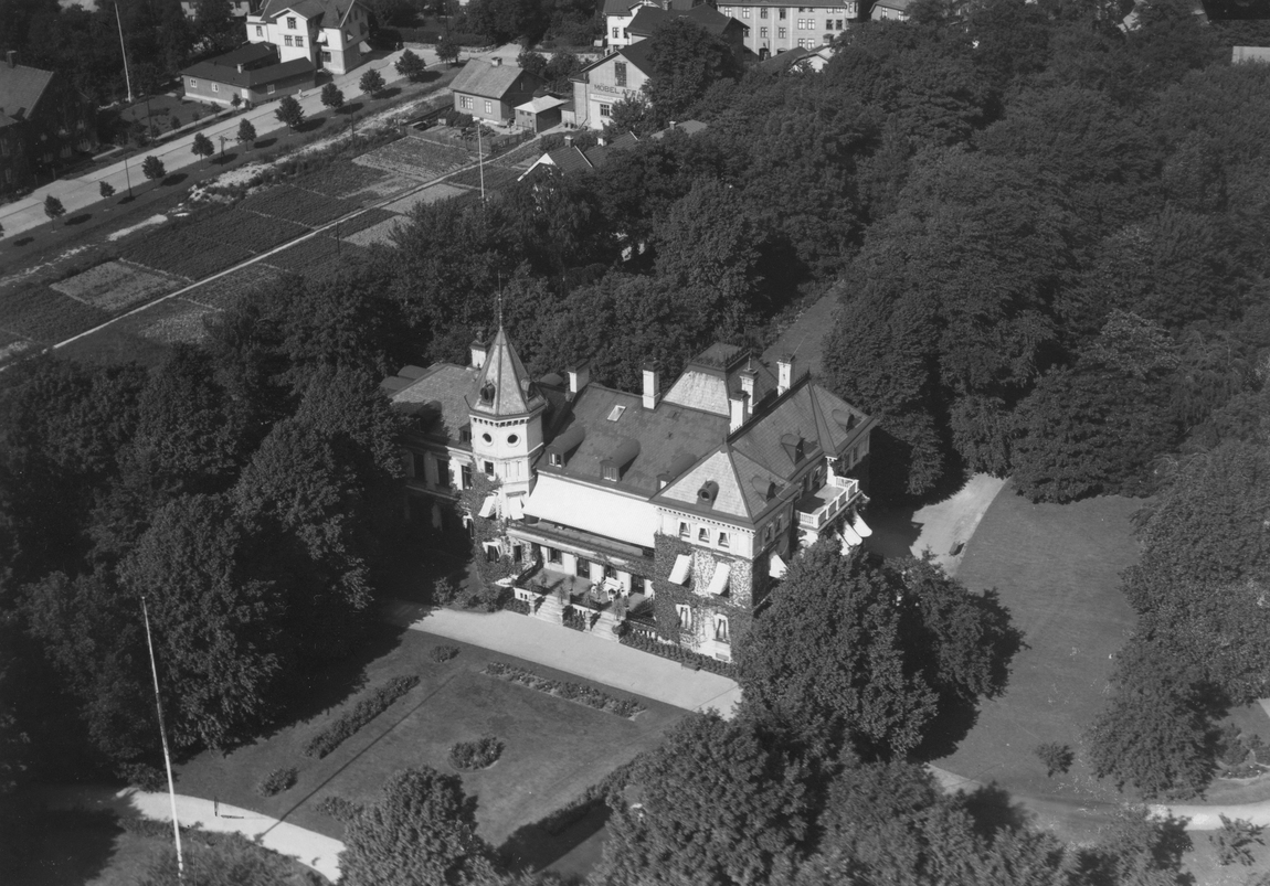 Flygfoto från 1942 på Villa Korndal