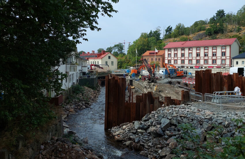 Arbete med Forsebron i Kvarnbyn.